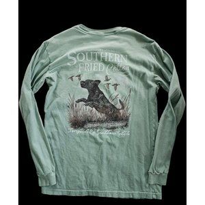 Southern Fried Cotton T Shirt Small Green Lab Ducks SOUTHERN STYLE